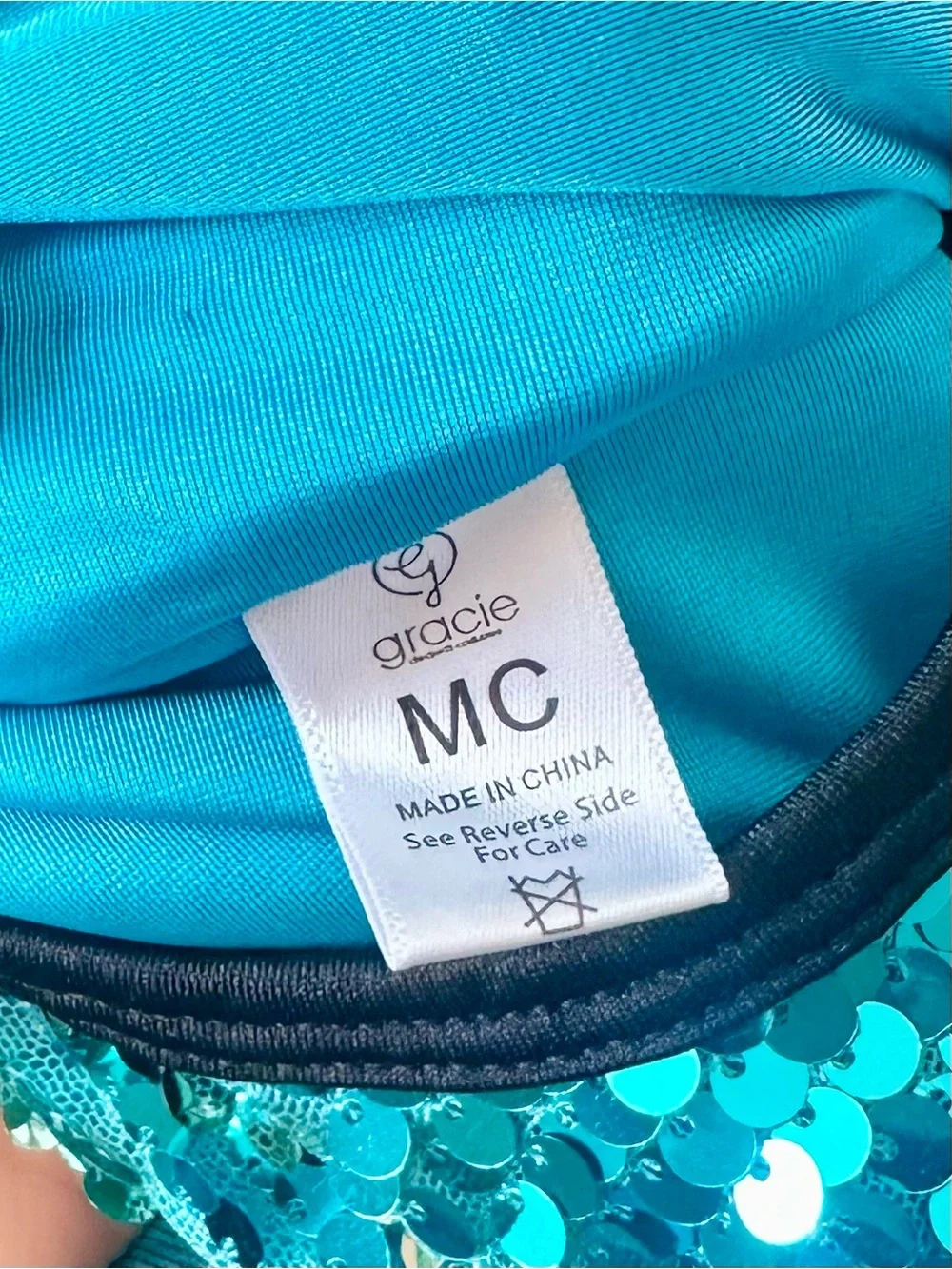 NWT Teal Sequin Tulle Dance Costume - Size: MC